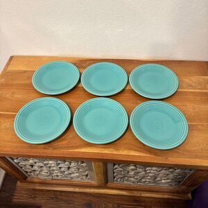 Fiesta set of 6 small turquoise plates